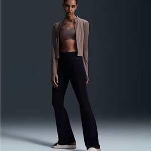 Nike Women's Black Flared Pants Ribbed